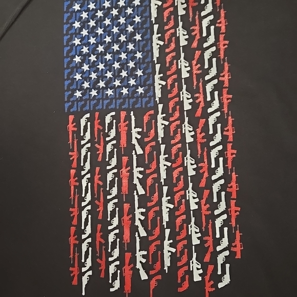 WE TH PEOPLE HOLSTERS Black Hoodie with American Flag Design - Picture 2 of 14